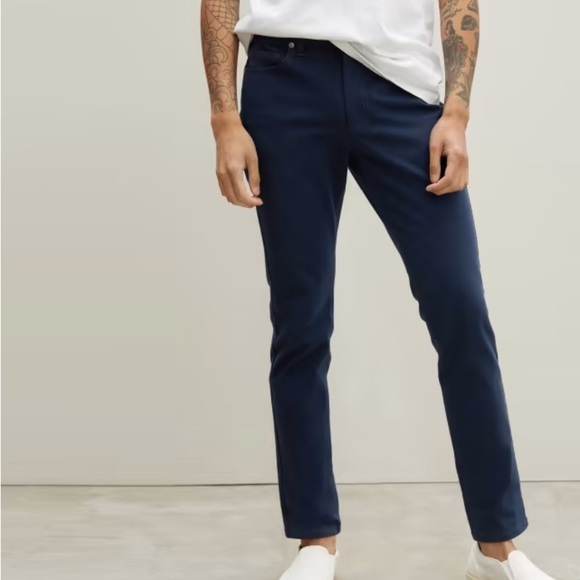 NWT Everlane The Performance Men's Uniform Navy 5-Pocket Pant 35 x 32 - Picture 1 of 12